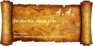 Andorka Agapion névjegykártya